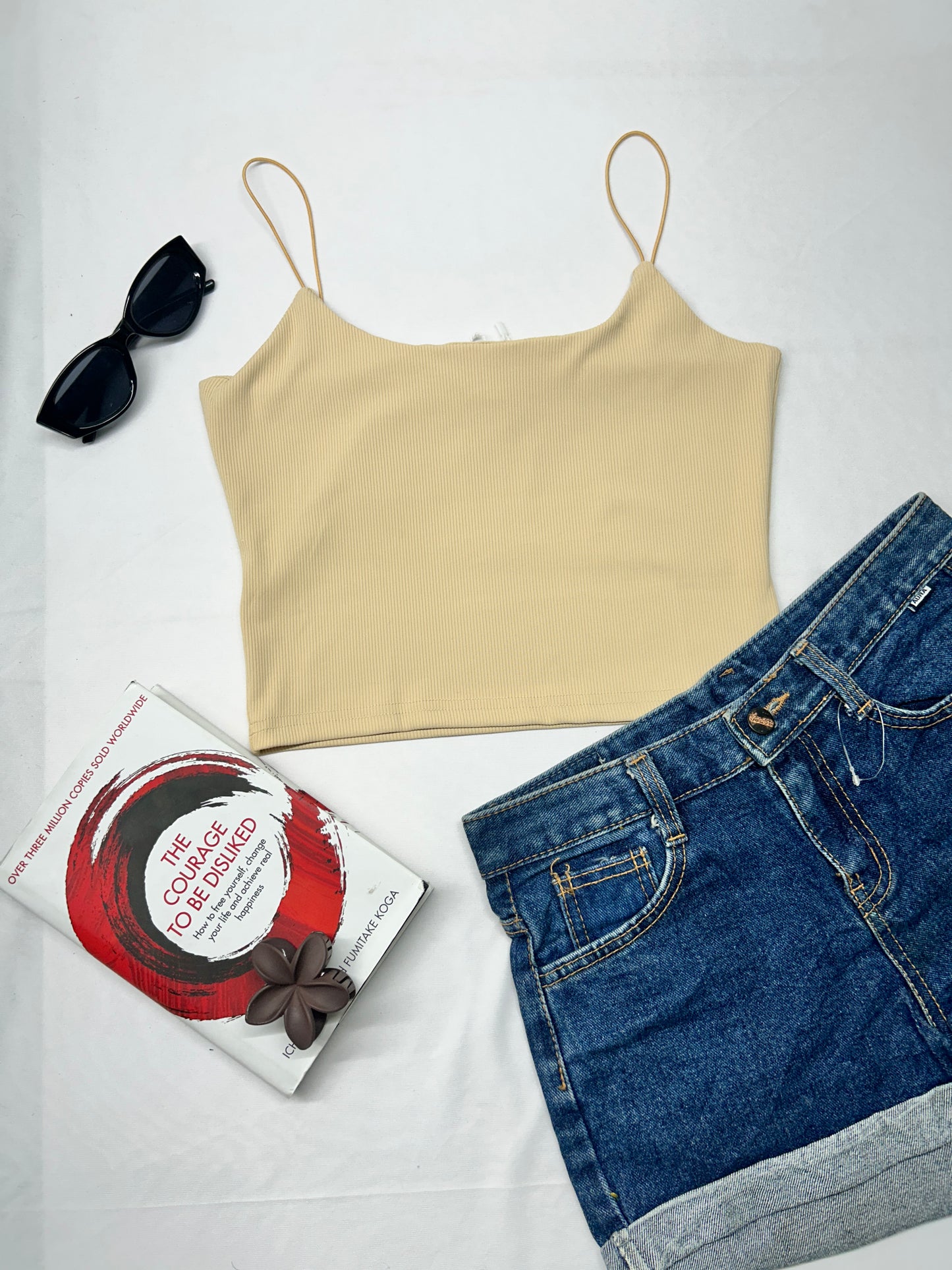 Strap Tank top -Beige