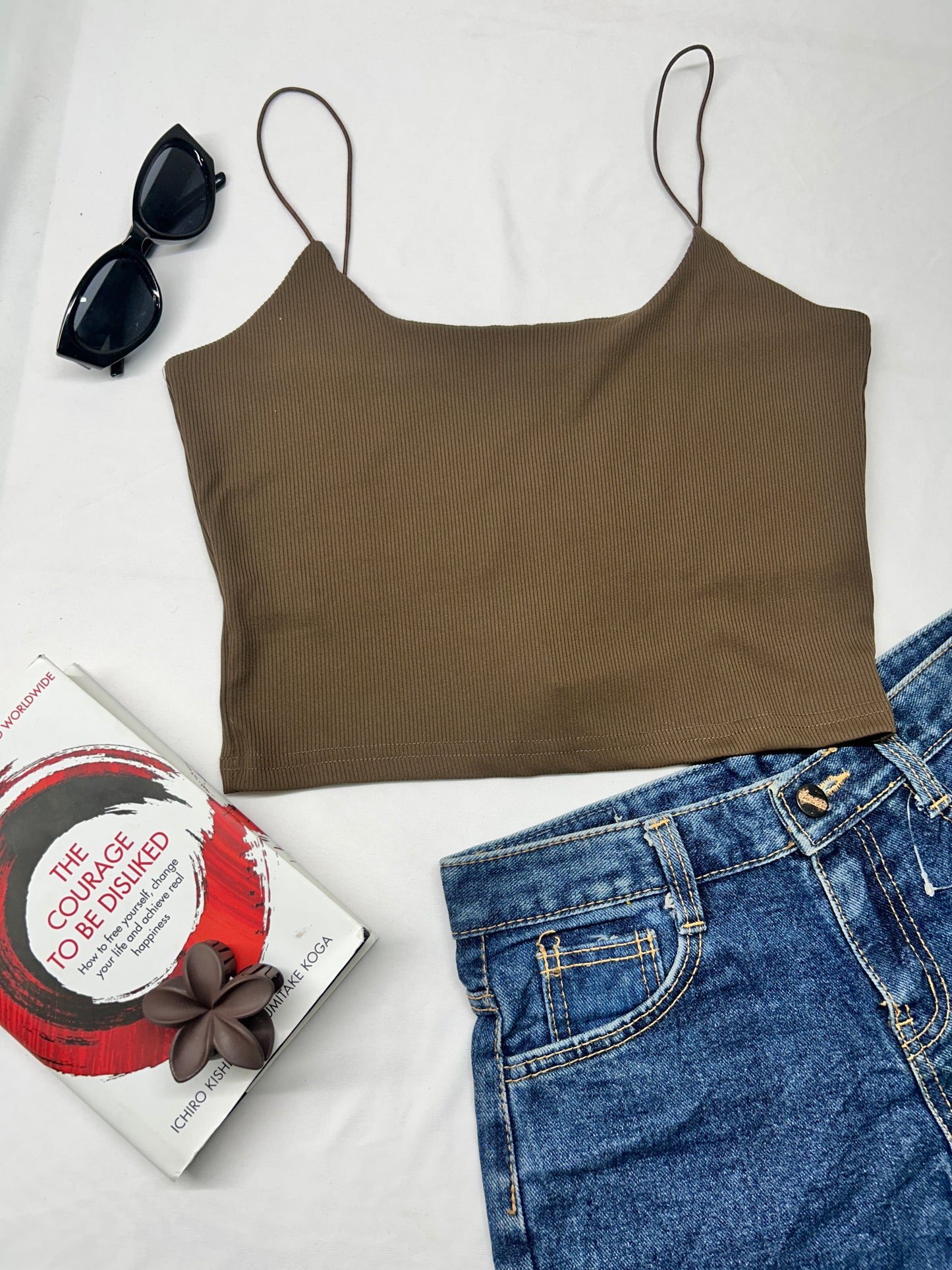 Strap Tank top -Brown