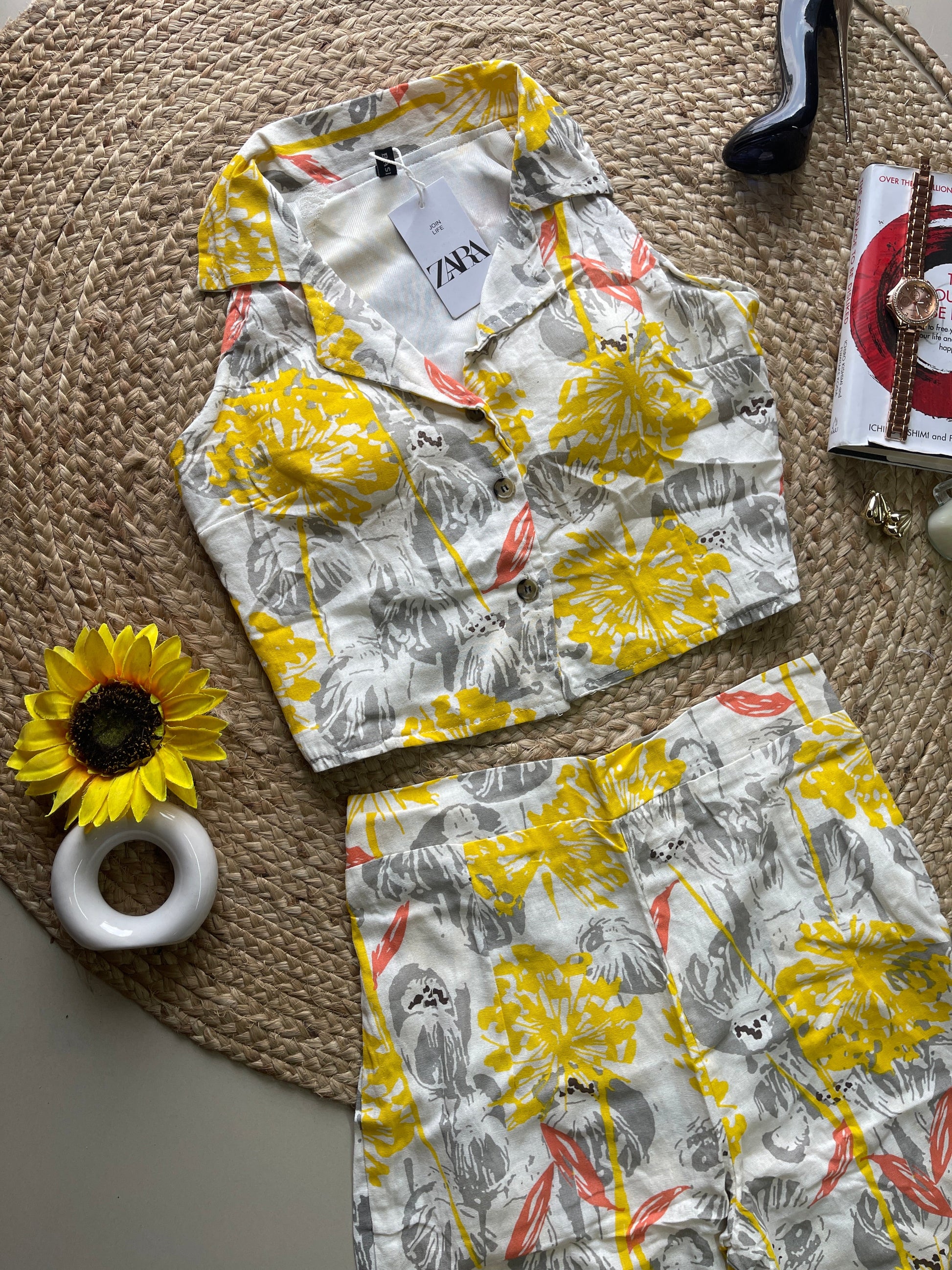 Floral-patterned fabric