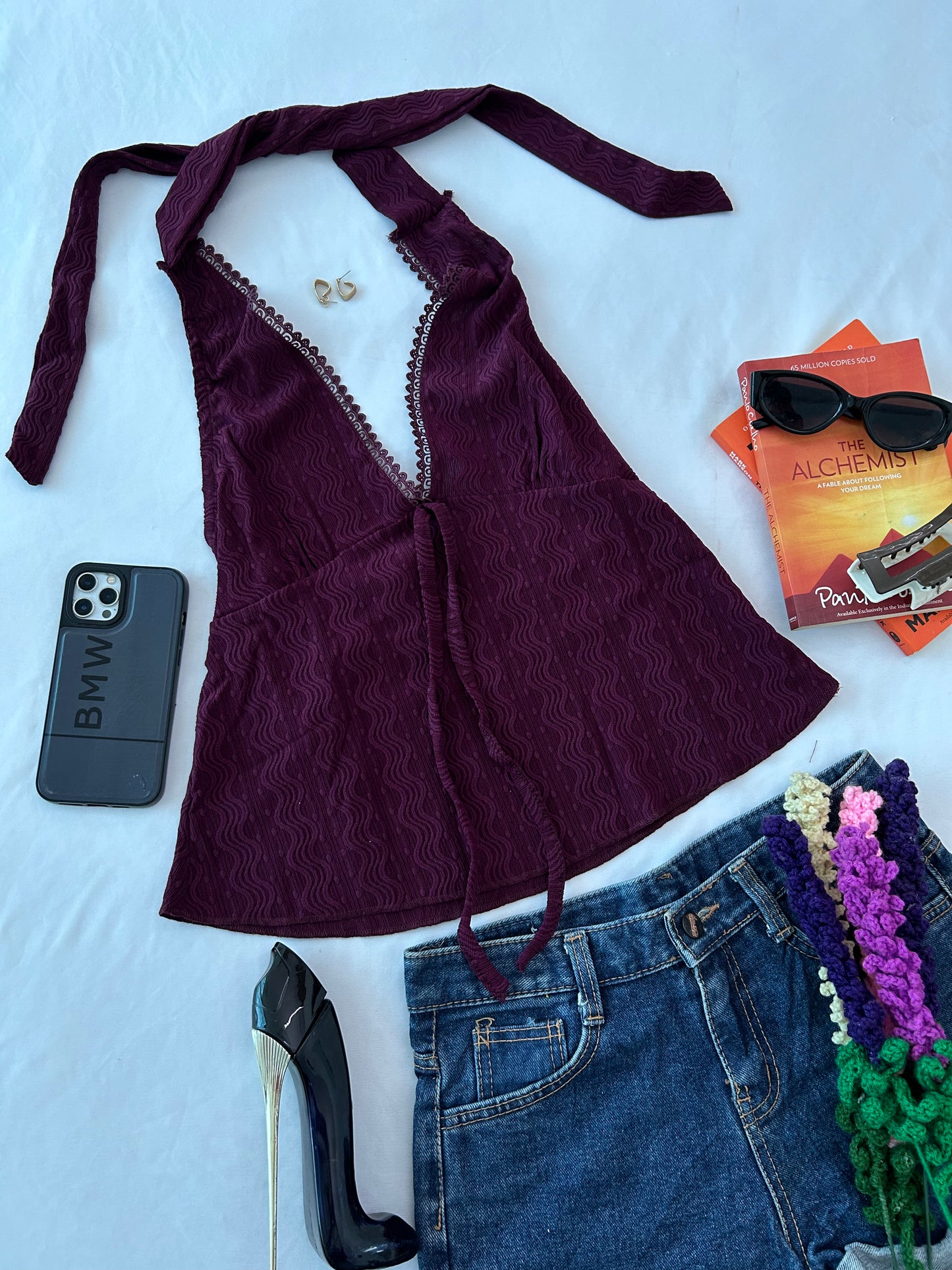 Luxe Halter top- WINE