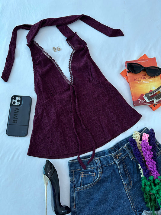 Luxe Halter top- WINE