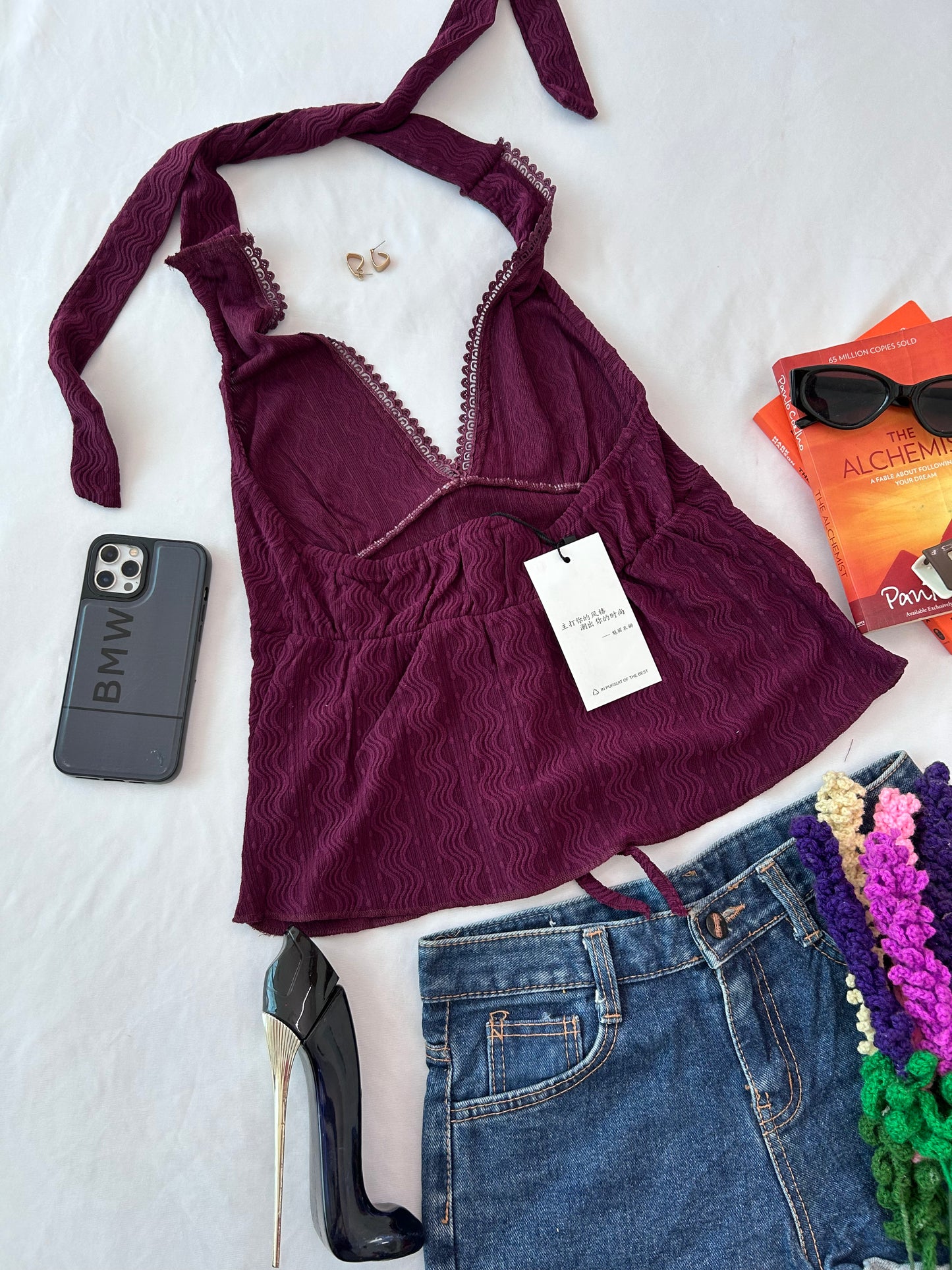 Luxe Halter top- WINE