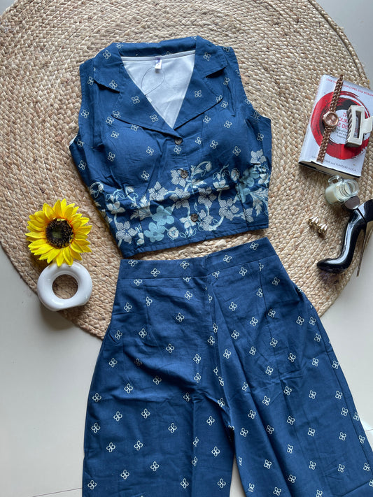 Blue prettiest floral printed co-ord set