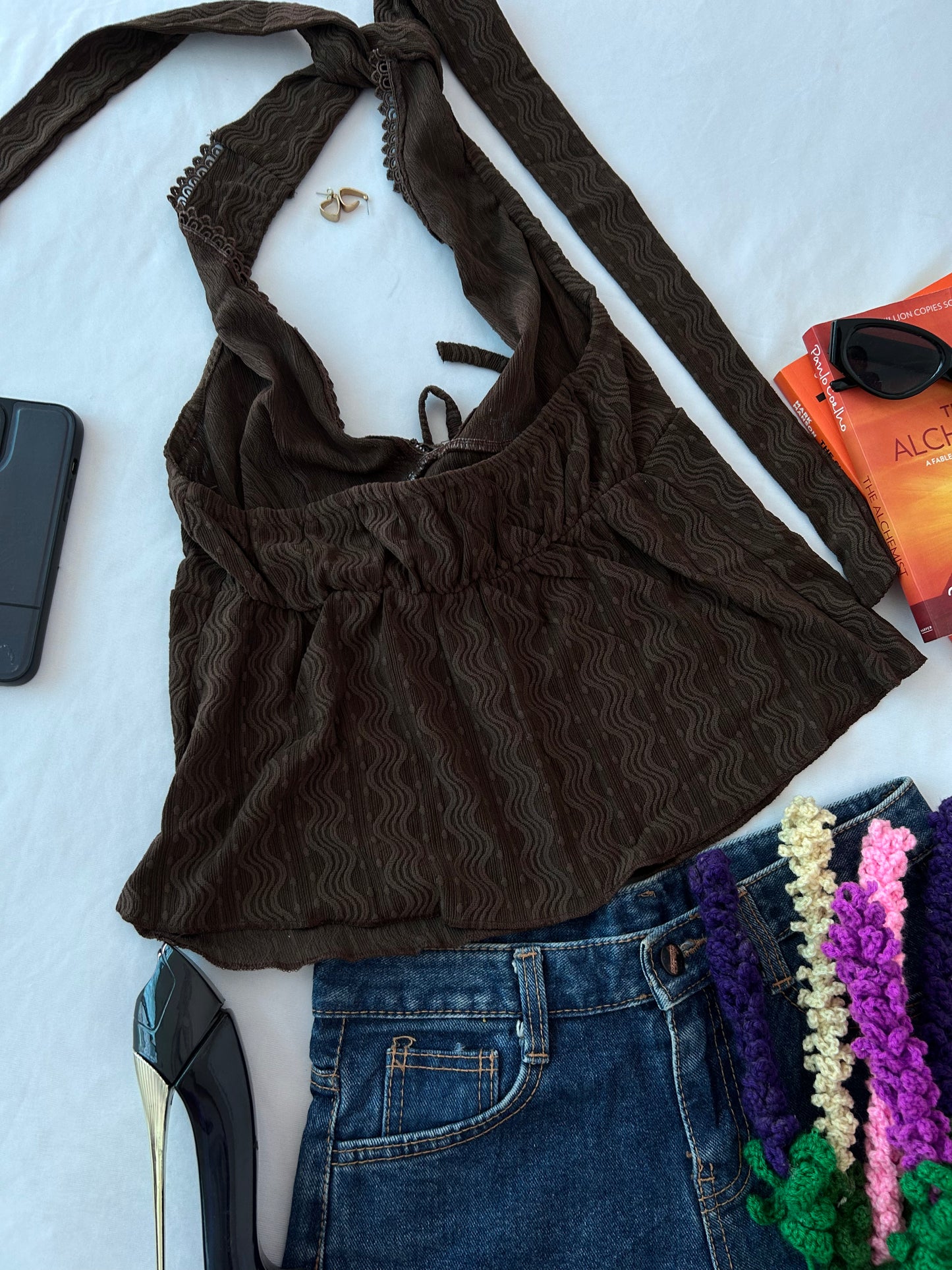 Luxe Halter top- Brown