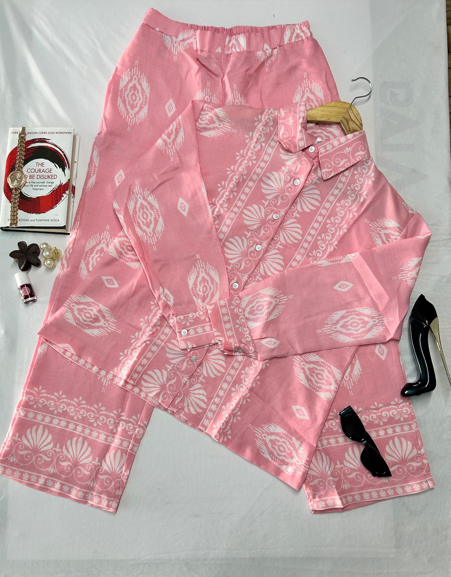 Printed Co-rd set -Pink