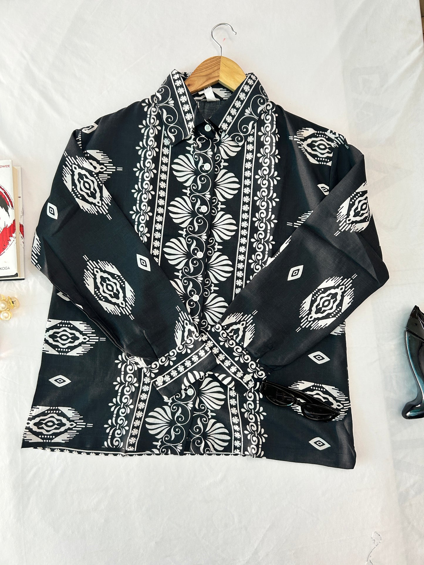 Printed Co-rd set -BLACK