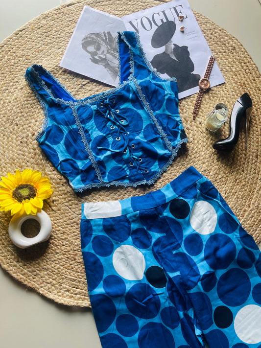 Pretty royal blue printed co-ord set