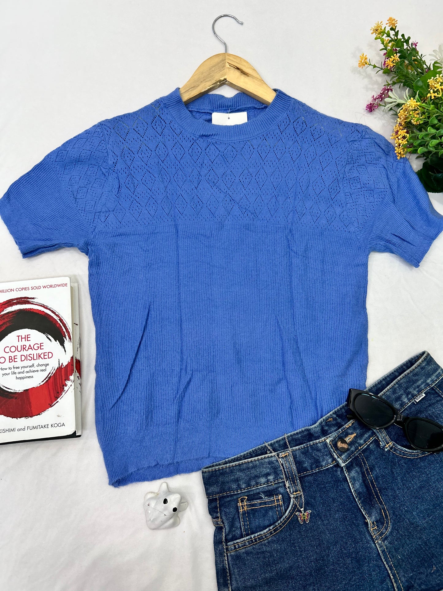 Pretty blue korean  cute top