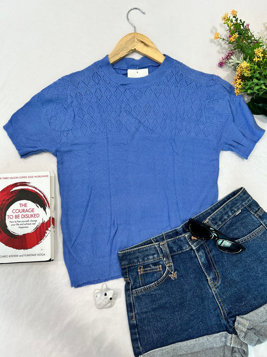 Pretty blue korean  cute top