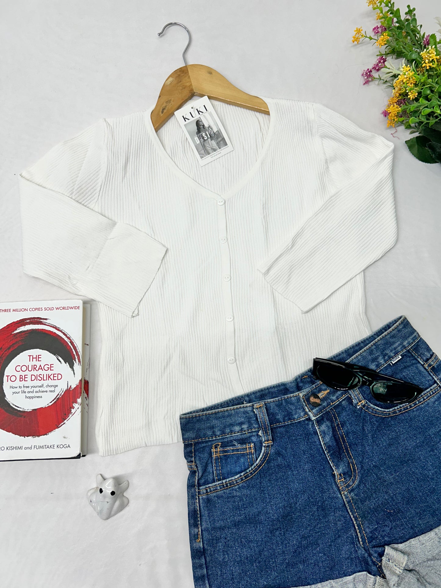 White classic korean top