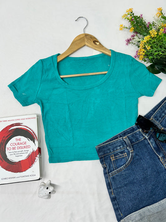 Aqua blue crop top