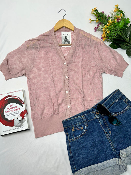Pink Lacey korean top