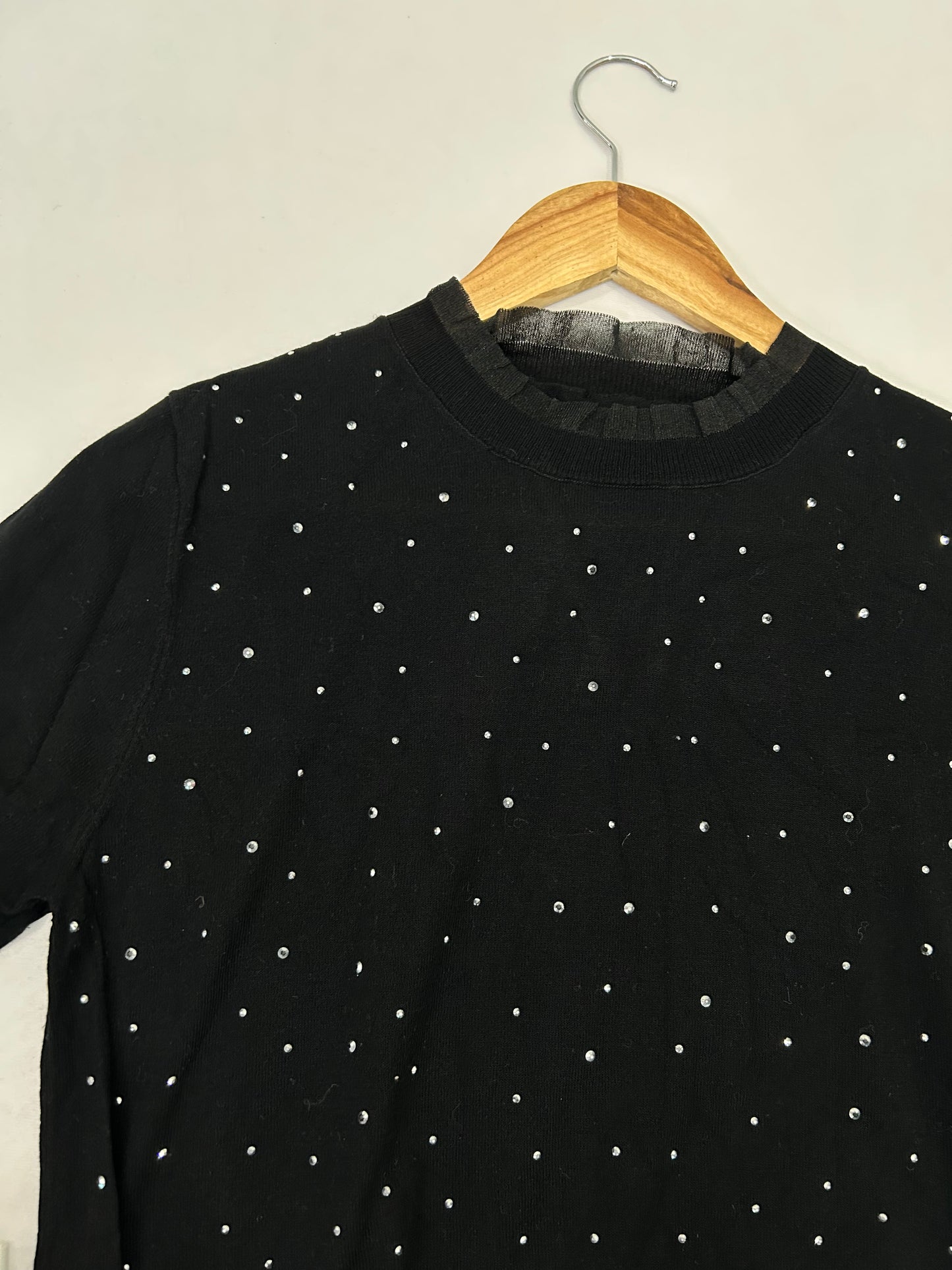 Black cute beaded top