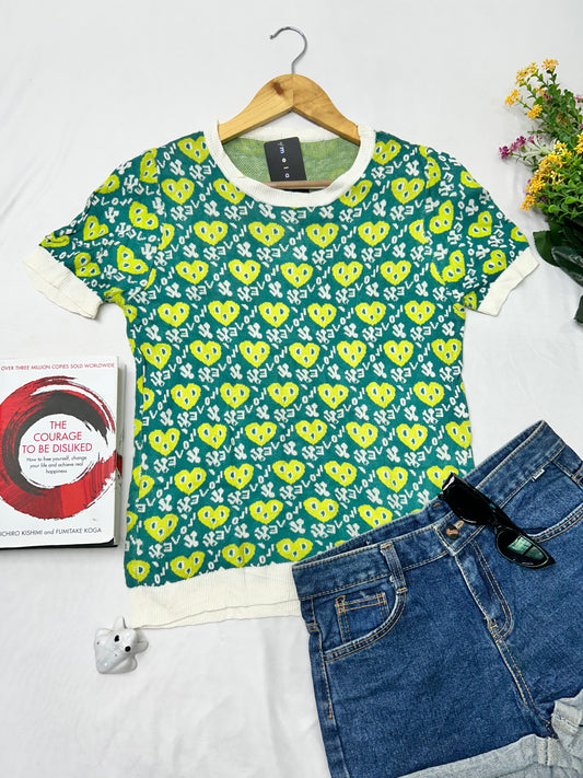 Cute korean  Green top