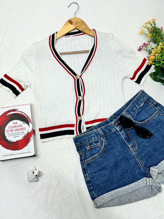 White Cute Korean top