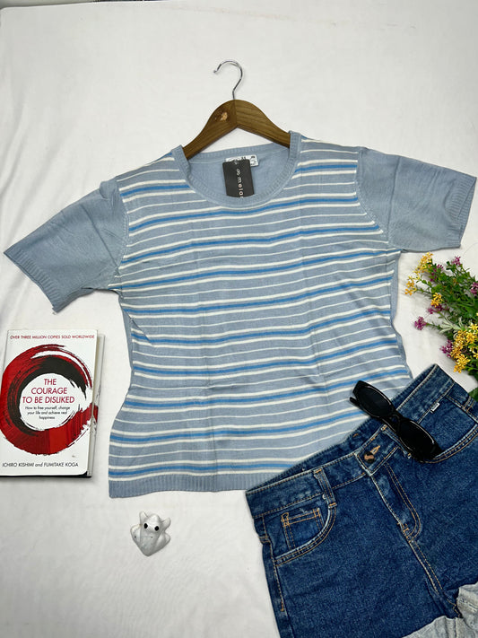 Powder Blue stripe top