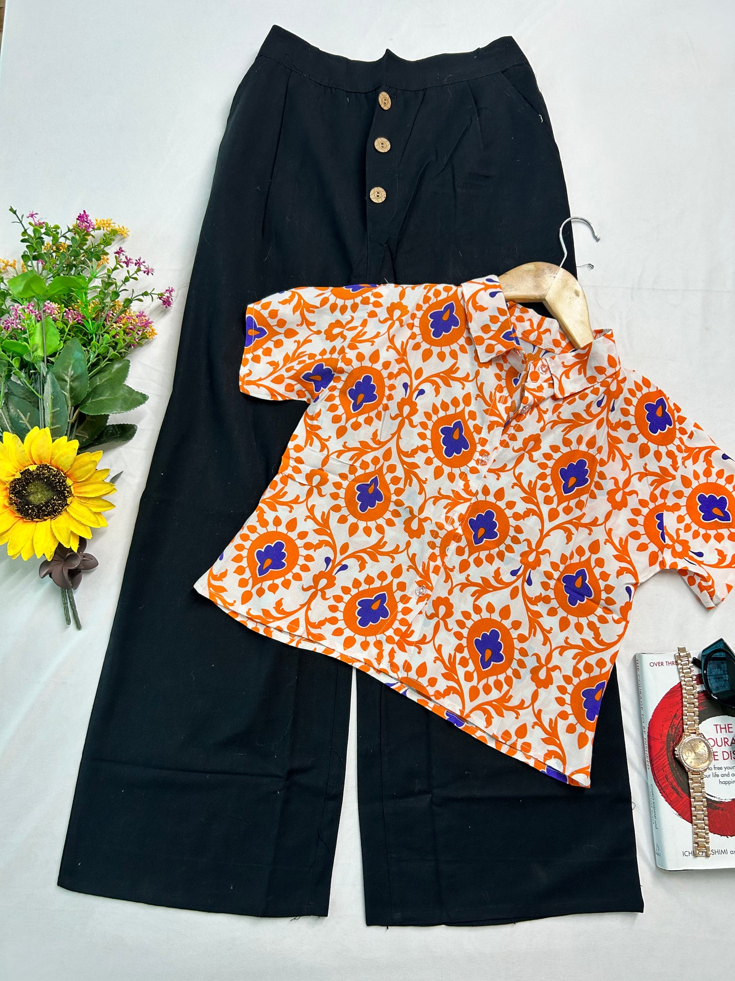 Cute orange crop shirt