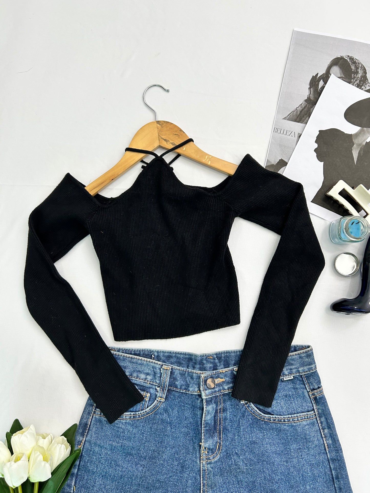 Black cutout cutie top