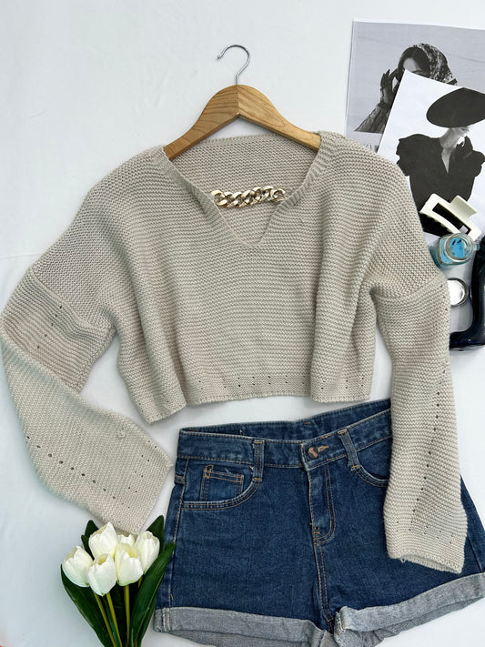 Beige chain  top