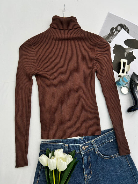 High neckBrown top