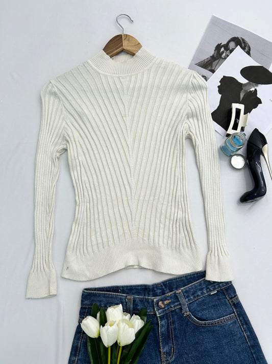 High neck White top