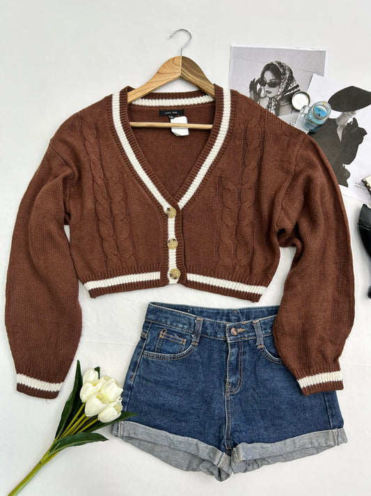 Brown cute cardigan