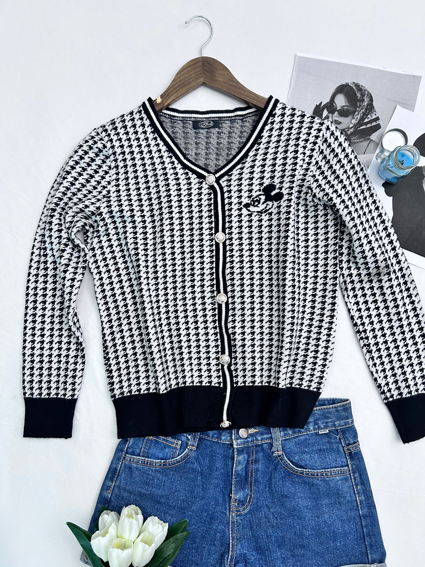 Black and white Mickey Mouse