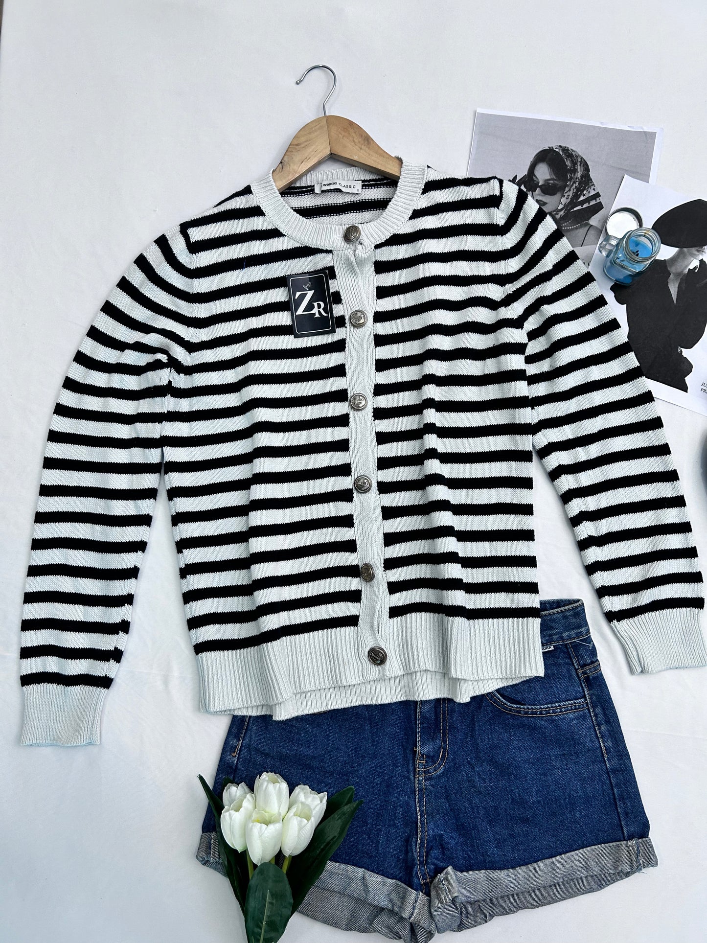 Black and white striped