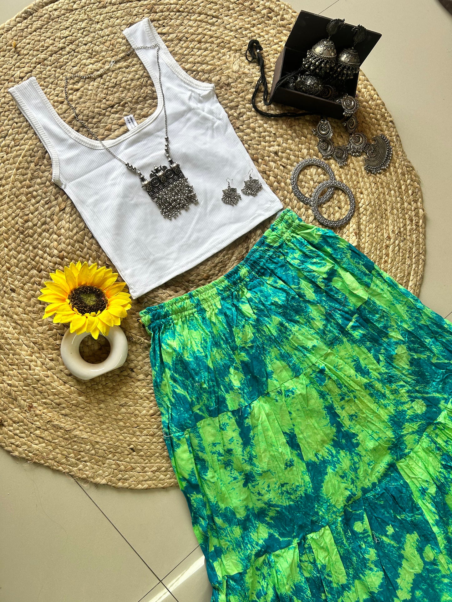 Pretty green shaded skirt