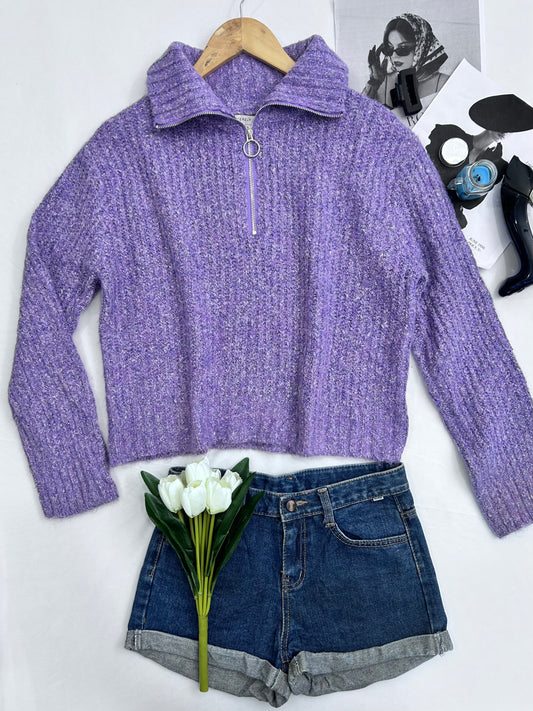 Lavender cute zipper