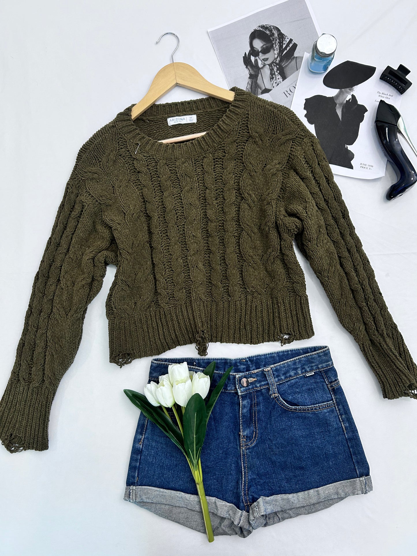 Olive Cable knit
