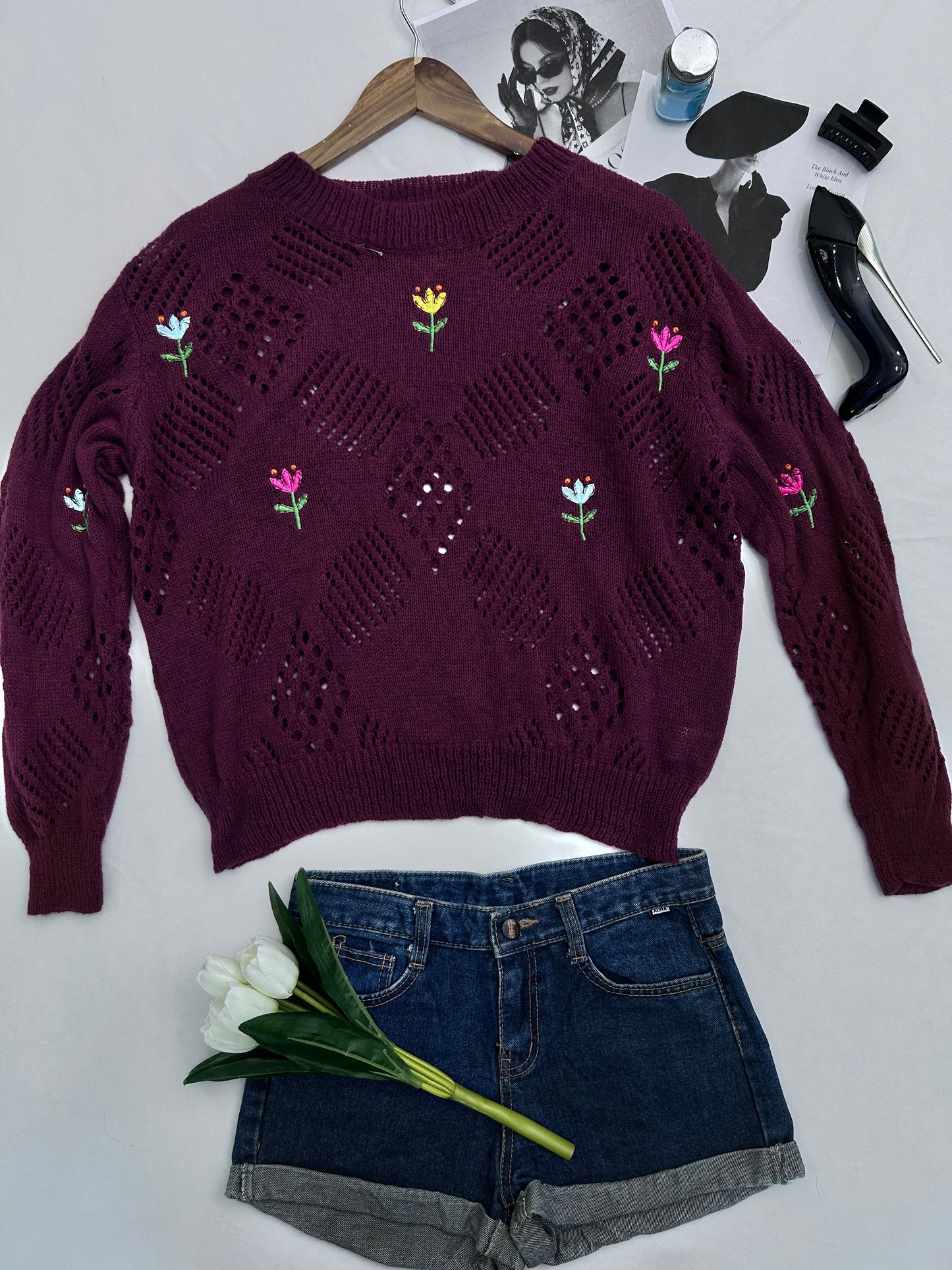 Preety wine pullover