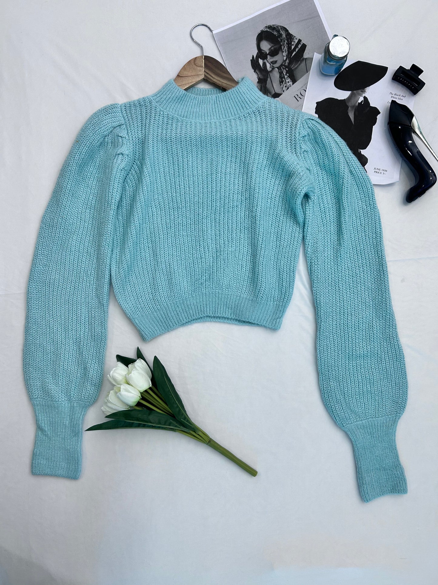 Pretty  blue  pullover