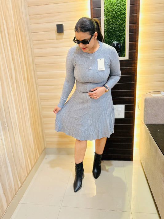 Grey Cute Dress for Women | Boho Freesize Surplus Dress - Versatile