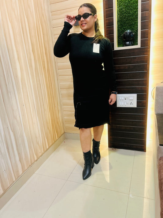 Black Cute Dress for Women | Boho Freesize Surplus Dress