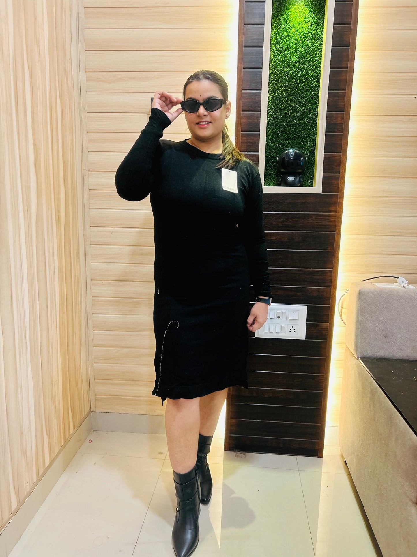 Black Cute Dress for Women | Boho Freesize Surplus Dress