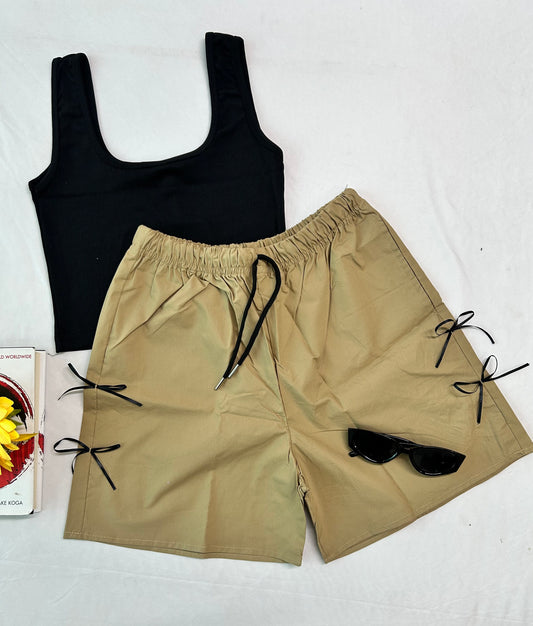 Pookie cotton short-KHAKHI