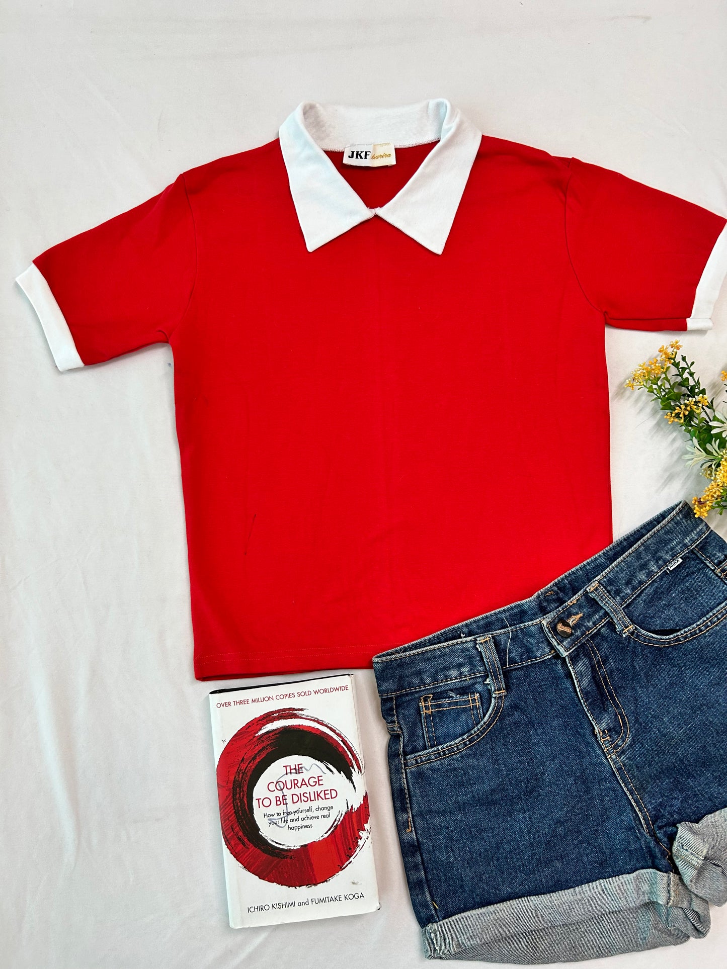 Collar contrast -red