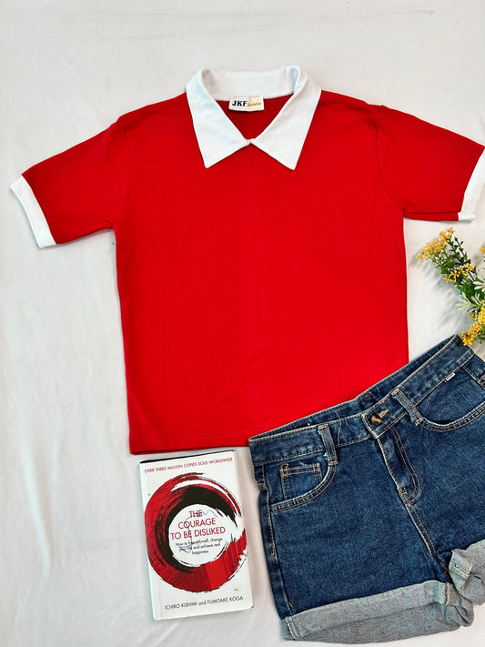 Collar contrast -red