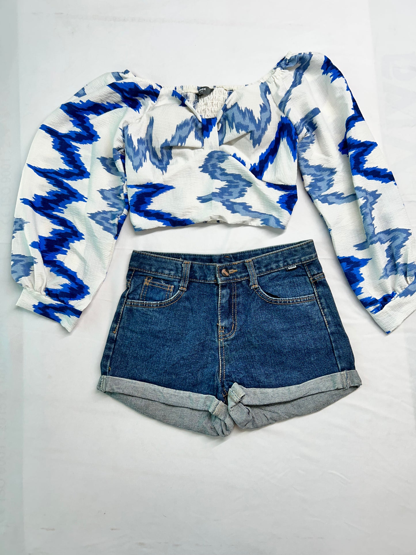 Blue  white abstract printed