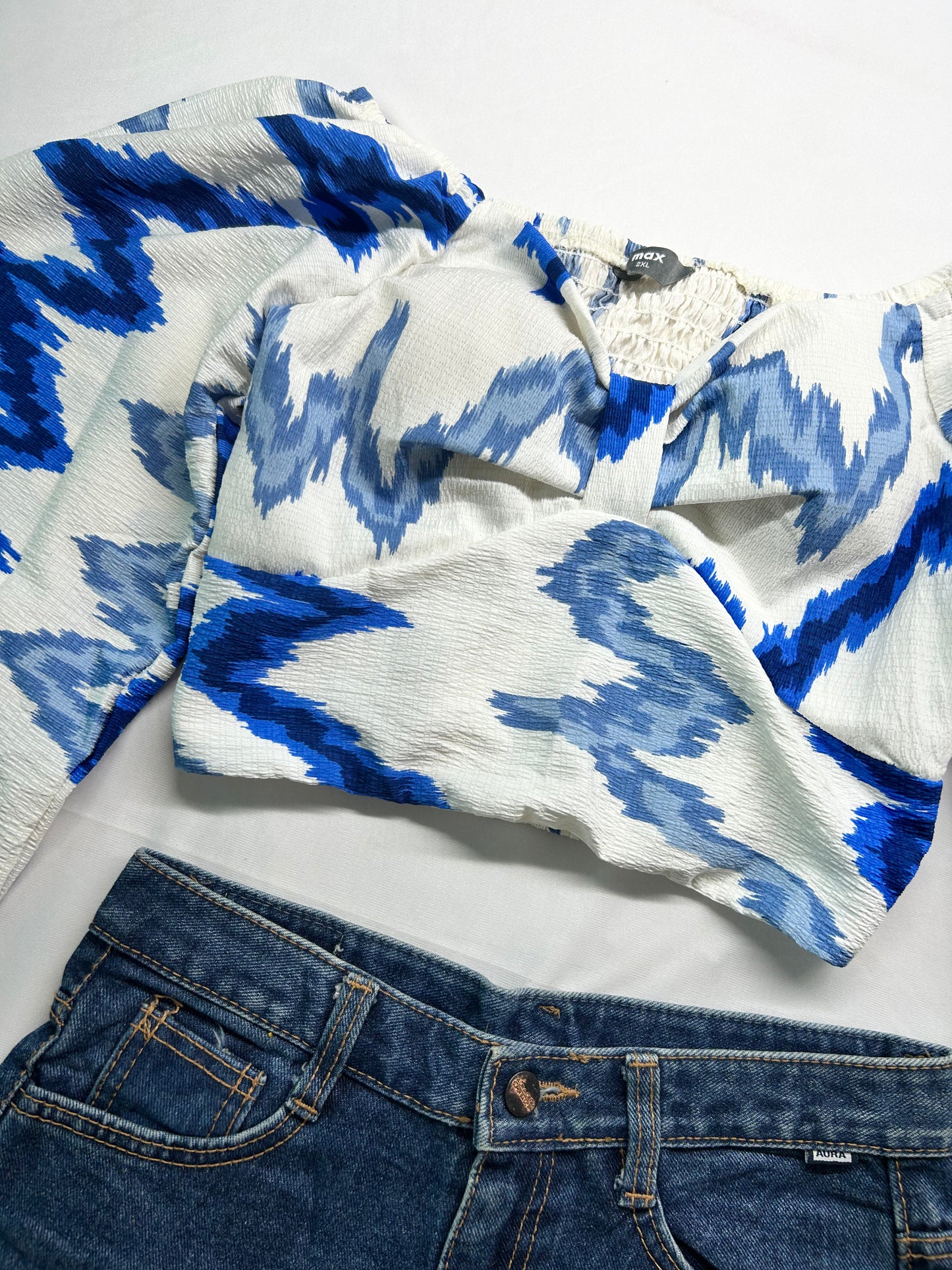 Blue  white abstract printed