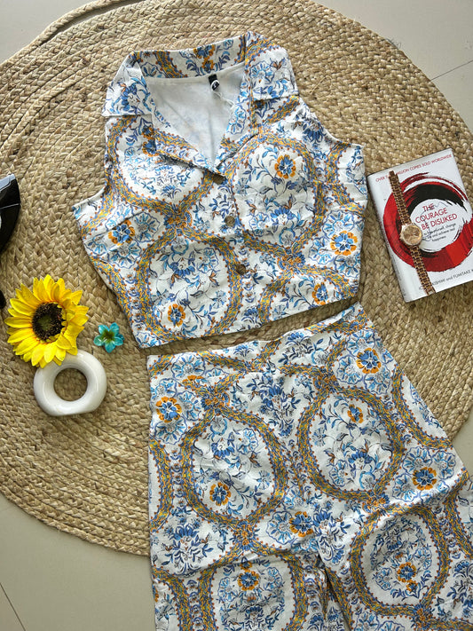 Pretty blue printed co-ord set