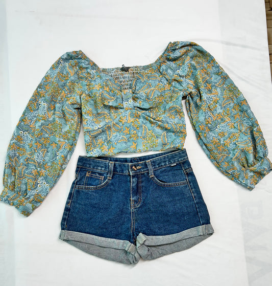 Green yellow printed