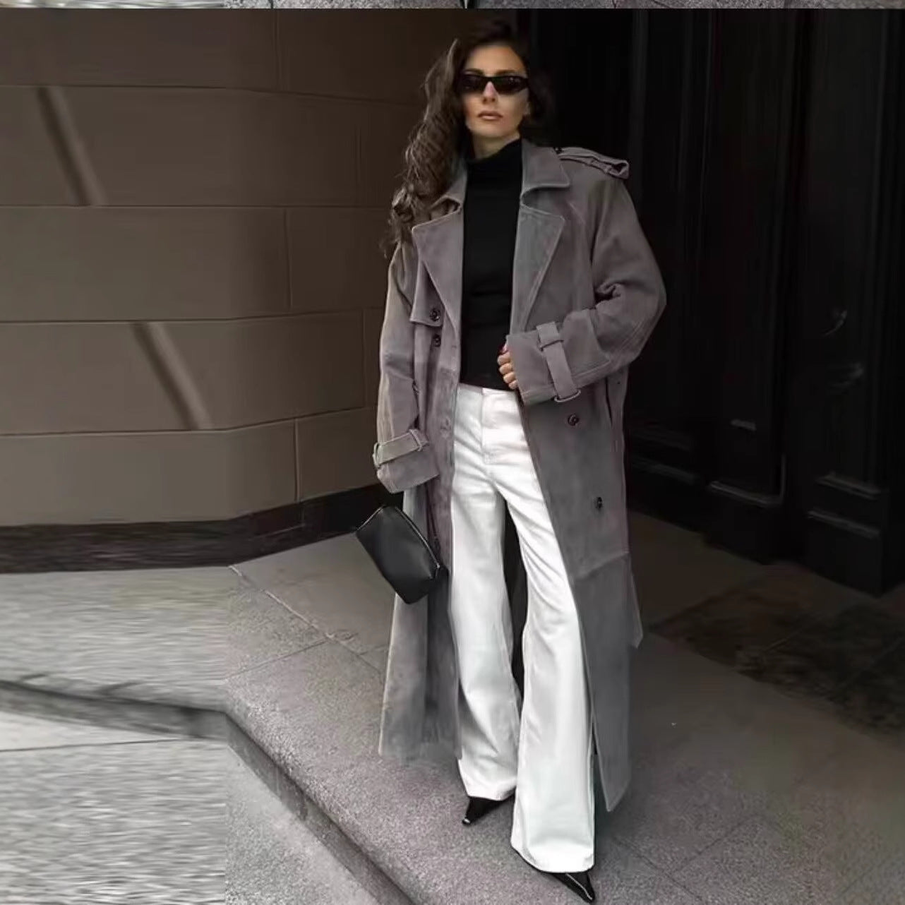 Casual Loose Belted Trench Coat for Women