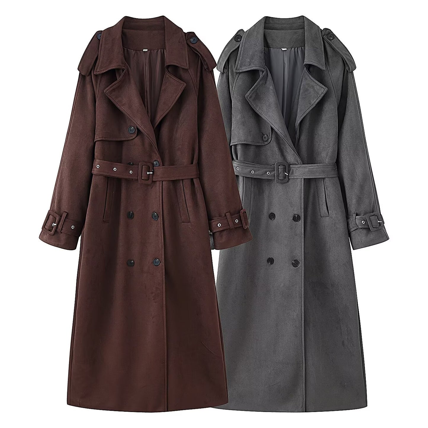 Casual Loose Belted Trench Coat for Women