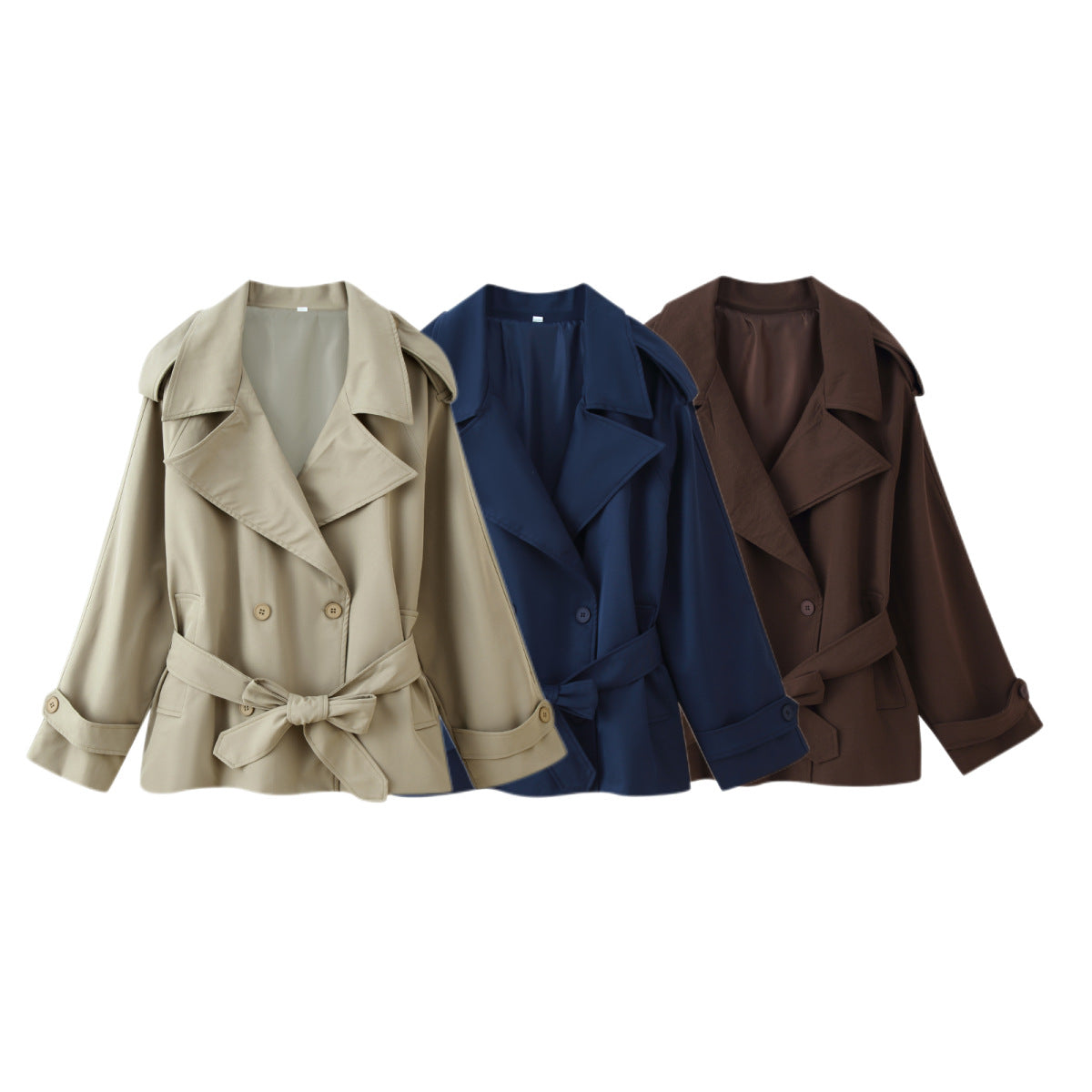 Casual Turn-down Collar Loose Trench Coat for Women
