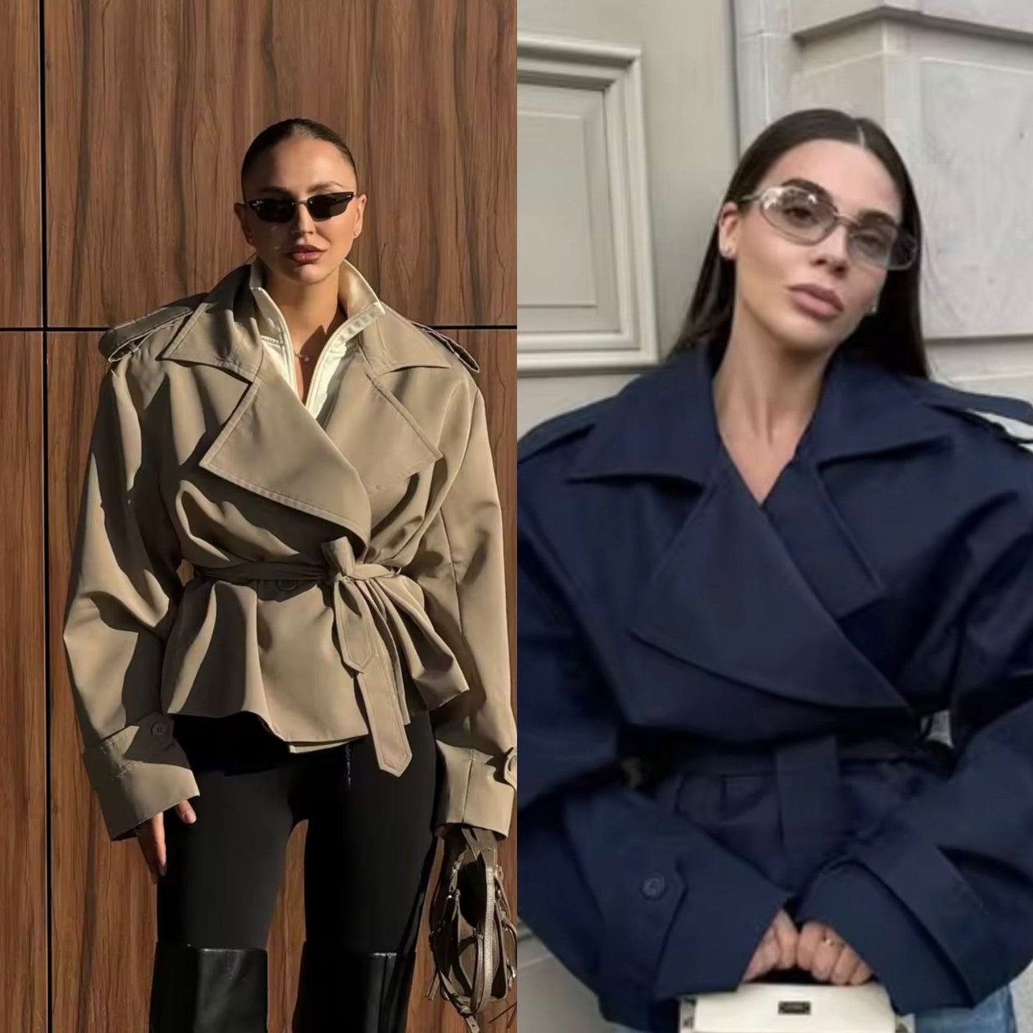 Casual Turn-down Collar Loose Trench Coat for Women